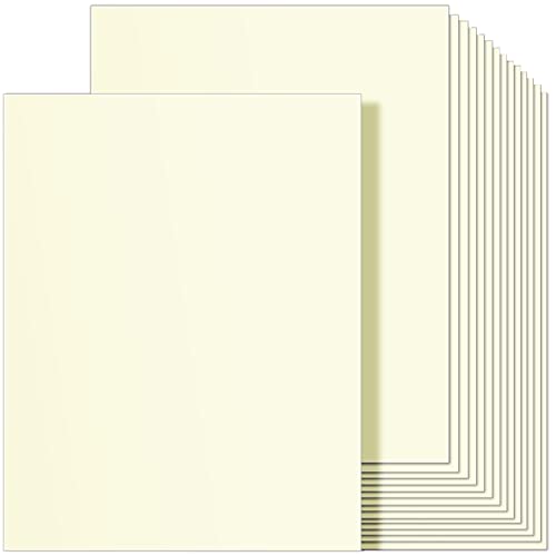 Ohuhu 8.5 x 11 Brown Kraft Cardstock Thick Paper 100 Sheets + 100 Sheets Cream Colored Cardstock 8.5 x 11