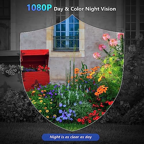 Cameras for Home Security, 1080P Security Cameras Wireless Outdoor with Motion Detection, Spotlight/Siren Alarm, Color Night Vision, 2-Way Talk, Waterproof SD/Cloud Storage Battery Powered WiFi Camera