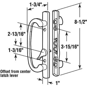 MaxxGeek Sliding Patio Door Handle Set with Zinc Diecast I/E Pulls Only, Offset Thumbturn, Fits 1-5/8" to 1-3/4" Door Thick, 3-15/16" Hole Spacing, Non-Handed, White