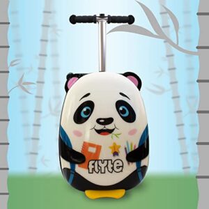 FLYTE 18 Inch Midi Kids Luggage Scooter Suitcase - Penni the Panda, Hardshell, Ride On with Wheels, 2-in-1, 25 Litre Capacity