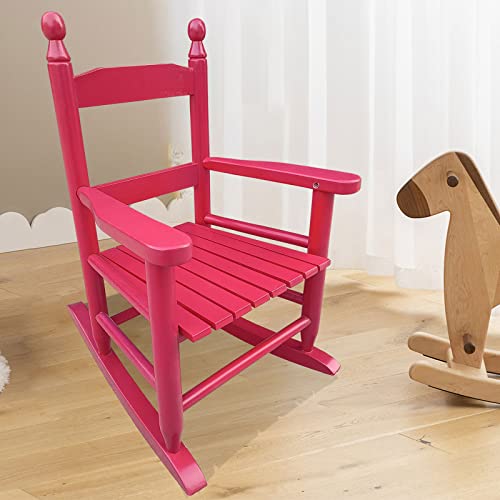 Singoulity Kids Rocking Chair, Toddler Kids Rocking Chair, Childrens Rocking Chair with Classic Rocker and Hardwood Construction (Red)