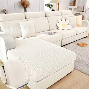 GSTUITGO Stretch Sofa Covers,Couch Cushion Slipcovers for Sofa Bedroom,Anti-Slip L Shape Sofa Covers,Chaise Lounge Sofa Slipcover,Wear-Resistant,for Sectional Sofa(Jade White,Single Seat)