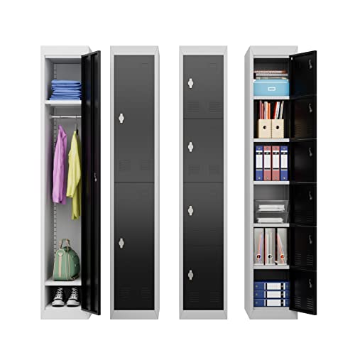 GangMei Locker Cabinet with 1 Door, Metal Locker with Doors for Employees Gym School Kids Office, Garage, Bedroom, Assembly Required