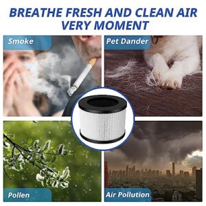 2 Pack TZ-K1 Replacement Filter Compatible with ToLife TZ-K1 Air Puri-fier, AROEVE MK01 MK06 Air Purifi-ers, 3-in-1 H13 HEPA Filter, Activated Carbon and Pre-filter, 360° Rotating Filter(White)