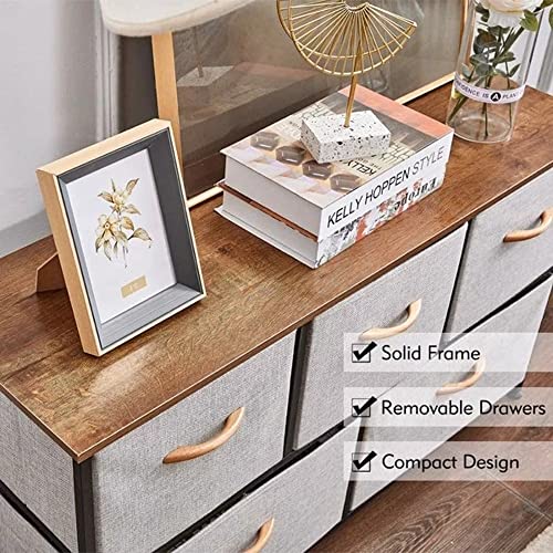 ZSEDP 5 Drawer Dresser Storage Organizer Cabinet for Bedroom Living Room Hallway Entryway Closet with Wide Sturdy Steel Frame Wood Top