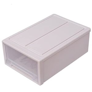 zsedp s/m/l/xl/xxl household transparent stackable drawer storage box container organizer (color : beige, size : xx-large)