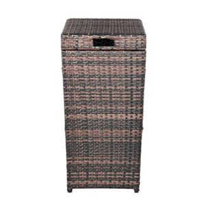 zsedp with top cover iron frame rattan trash can brown gradient outdoor trash can warehouse