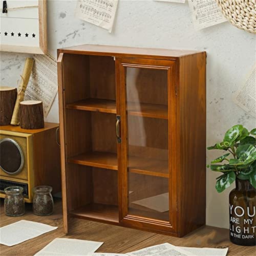 ZSEDP Retro Cosmetics Storage Box Cosmetics Skin Care Products Storage Cabinet Desktop Organizer Multifunctional Storage