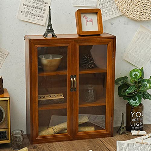 ZSEDP Retro Cosmetics Storage Box Cosmetics Skin Care Products Storage Cabinet Desktop Organizer Multifunctional Storage