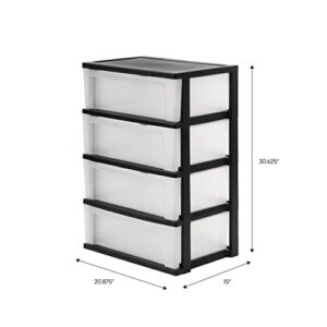 Tidy up Your Restroom with Our Space-Saving 4 Drawer Wide Plastic Stackable Storage Chest from The