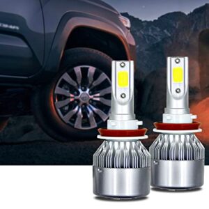 QODOLSI 2 PCS Car LED Headlight Bulbs, H11/H8/H9 LED Bulbs Combo Kit, 36W 3800LM Headlamp Bulbs, 6000K White Light