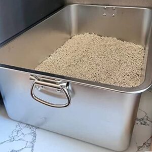 ACULIP Cat Litter Box, Stainless Steel Litter Box Super Big Cat Toilet King Size Giant Cat Sand Box Kitten Special Anti-Splash Huge (Color : 60X40X20)