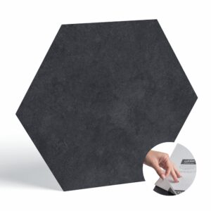 basecore hex hexagon vinyl flooring dark gray 5.75" diy self adhesive textured modern floor tile peel & stick tile | sample tile