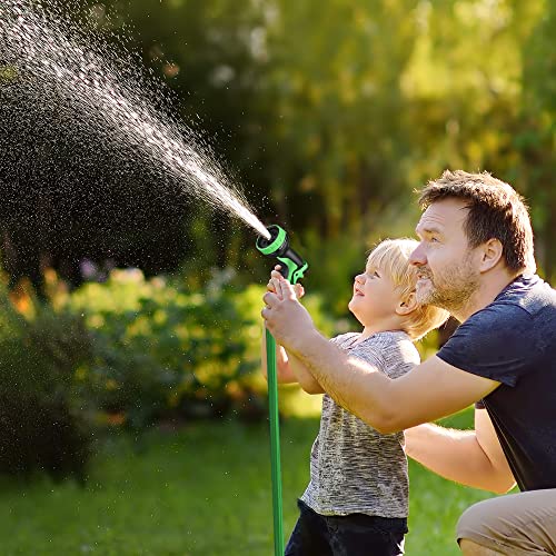 Expandable Garden Hose 100FT, All New Water Hose with 10 Function Sprayer Nozzle, 3/4" Solid Brass Connector, Outdoor Lightweight Flexible Hose for Garden watering, Car washing, Pet Cleaning, Green