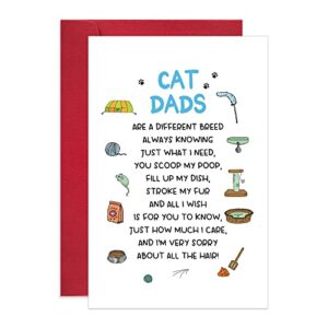 funny father’s day gifts for cat dads, cute father’s day card gift for cat lover owner, cat dads card gift