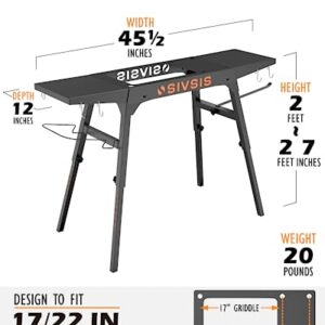 Griddle Stand for Blackstone 17''/22'' Griddle, Portable Blackstone Stand with Sideshelfs, Tool Hooks, Paper Towel Holder and Garbage Bag Holder, Foldable Grill Stand for Ourdoor Tailgating or Camping