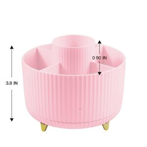 XDRELEC 360 Degree Rotating Pen Holder, Pencil Holder for Desk, Office Desk Organizers and Accessories, Pencil Cup, Pen Organizer，Office Organization and Storage (pink)