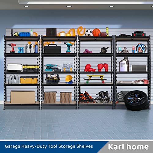 Karl home Garage Shelving Heavy Duty, 5-Tier Wide Size Adjustable Metal Shelving Unit Rack Organization for Garage Pantry Basement, 1900lbs,35.4" L x 17.7" W x 70.9" H, Black