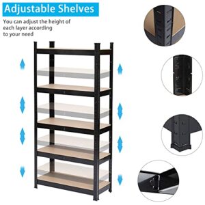 Karl home Garage Shelving Heavy Duty, 5-Tier Wide Size Adjustable Metal Shelving Unit Rack Organization for Garage Pantry Basement, 1900lbs,35.4" L x 17.7" W x 70.9" H, Black