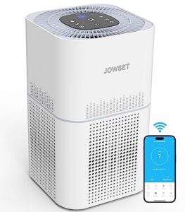 smart wi-fi air purifier, jowset powerful h13 true hepa filter, air purifiers for home large room up to 1400 ft² in 1 hr, air cleaner for allergies, pet odor, smoke, dust for bedroom, works with alexa