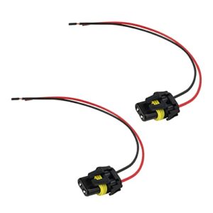 miytsya 2 pcs h11 socket female wire harness connector for fog light high low beam bulb replace h11 female wiring adaptor (black)