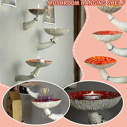 Floating Living Room Mushrooms Shelf Resin Hanging Bathroom More Mounted Shelf Shelves Rustic for Bedroom Wall Floating Crafts and Decoration Kitchen，Dining & Bar