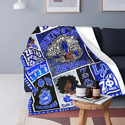 Zeta Phi Sorority Paraphernalia Gifts Zeta Phi Blanket Soft Flannel Throw Blanket Cute for Sofa Bed Living Room 50"x40"