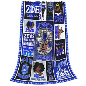 Zeta Phi Sorority Paraphernalia Gifts Zeta Phi Blanket Soft Flannel Throw Blanket Cute for Sofa Bed Living Room 50"x40"