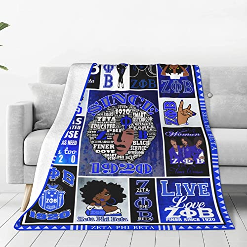 Zeta Phi Sorority Paraphernalia Gifts Zeta Phi Blanket Soft Flannel Throw Blanket Cute for Sofa Bed Living Room 50"x40"