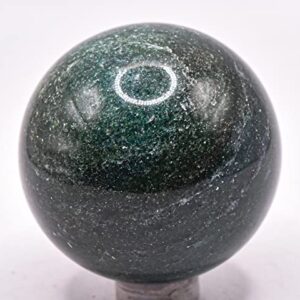 45mm 155g Dark Green Jade Nephrite Sphere Polished Natural Gemstone Crystal Mineral Collectible Ball - India + Stand