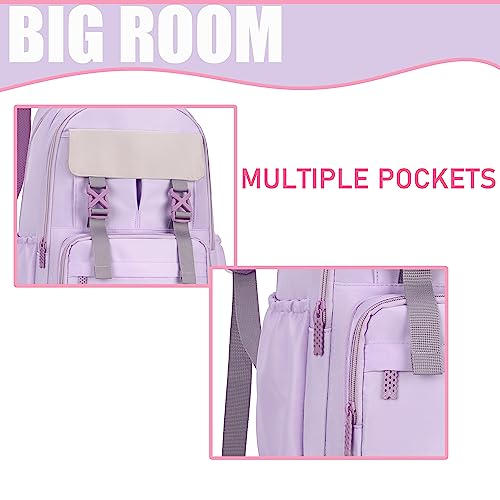 ZBAOGTW Rolling Backpack for Girls Backpack with Wheels Wheeled Backpack Set Trolly Roller Bookbag Kids Luggage for Elementary Preschool Purple