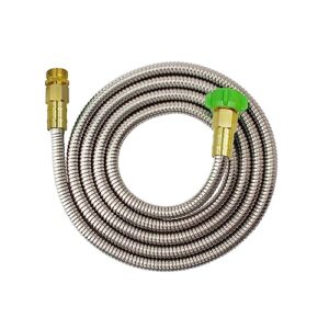 yanwoo 304 stainless steel 20ft garden hose with female to male metal connector, short metal hose, water hose, drinking water safe (20ft)