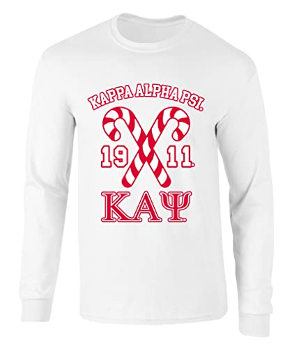 Kappa Alpha Psi Fraternity Canes Graphic Print Long Sleeve T Shirt Red Small Regular