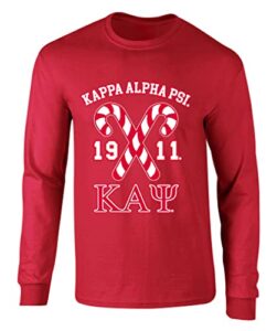 kappa alpha psi fraternity canes graphic print long sleeve t shirt red large regular