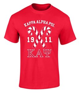 kappa alpha psi fraternity canes graphic print short sleeve t shirt red x-large regular