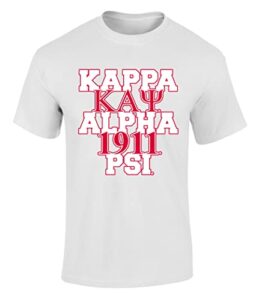 kappa alpha psi fraternity bold graphic print short sleeve t shirt white x-large regular