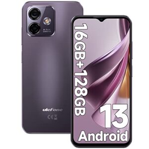 ulefone note 16 pro unlocked cell phones, android 13 unlocked phones, 16gb+128gb, 50mp main camera, 6.52” hd+ waterdrop screen, 8-core processor, 4400mah battery, dual 4g unlocked smartphone-purple