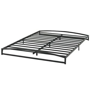 amyove 6 inch metal queen size platform low bed frame with metal slat support mattress foundation, no box spring needed (black 6inches, queen)