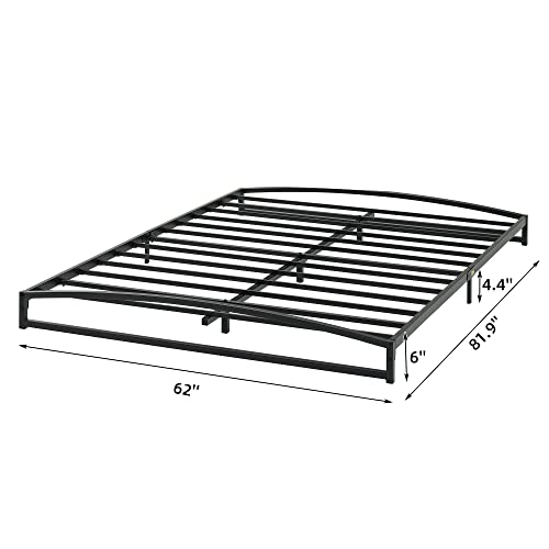 Amyove 6 Inch Metal Queen Size Platform Low Bed Frame with Metal Slat Support Mattress Foundation, No Box Spring Needed (Black 6inches, Queen)