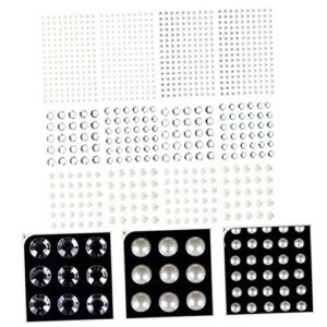 KONTONTY 12 Sheets Beauty Rhinestones Stickers for Nails Pearl Rhinestones Nail Jewels Nose Art Sticker Craft Acrylic Stickers Eye Body Peals Nail Acrylic Charms Colored Rhinestone Stickers