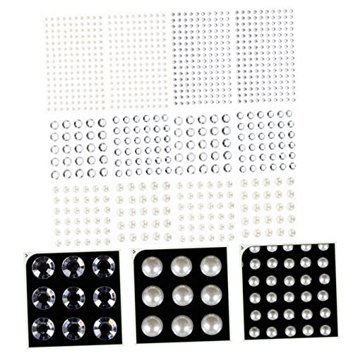 KONTONTY 12 Sheets Beauty Rhinestones Stickers for Nails Pearl Rhinestones Nail Jewels Nose Art Sticker Craft Acrylic Stickers Eye Body Peals Nail Acrylic Charms Colored Rhinestone Stickers