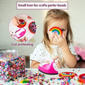 Honoson 10 Pcs Mini Craft Iron Heat Mini Iron Craft Press Small Iron for Crafts Perler Beads Iron Craft Iron with Charging Base Accessories for Bead Patch DIY Shoe T Shirts Heat Transfer Vinyl Project