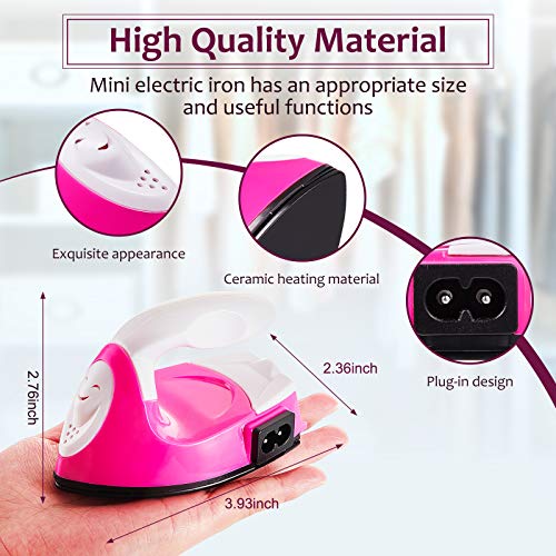 Honoson 10 Pcs Mini Craft Iron Heat Mini Iron Craft Press Small Iron for Crafts Perler Beads Iron Craft Iron with Charging Base Accessories for Bead Patch DIY Shoe T Shirts Heat Transfer Vinyl Project