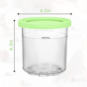 GHQYP Creami Deluxe Pints, for 16OZ Ninja Ice Cream Maker Pints, Ice Cream Pints with Lids Safe and Leak Proof Compatible with NC299AMZ,NC300s Series Ice Cream Makers QINGCUN