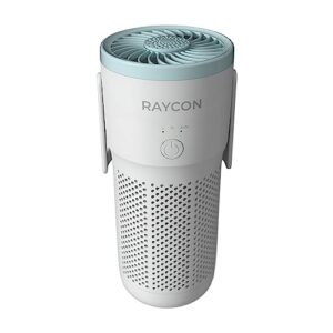 raycon portable air filter, h13 replaceable hepa filter, adjustable speeds, 2-in-1 fragrance diffuser and air purifier, living essentials (white)