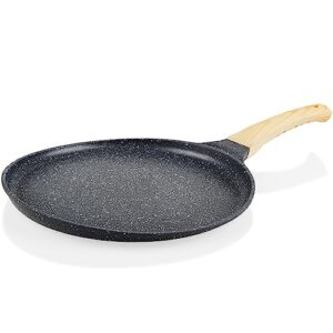vayepro nonstick crepe pan,pancake flat griddle pan for stove top,comales para tortillas,11 inch induction griddle pan,flat skillet tawa griddle with stay-cool handle