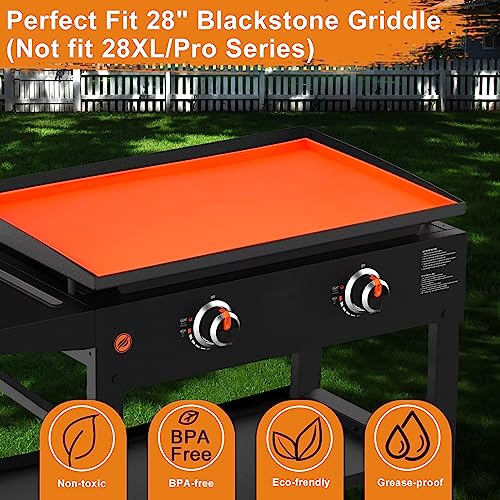 HEYYUMI 28" Griddlel Mat Cover for Blackstone,Grill Mat-Heavy Duty Food Grade Silicone Mat - All Season Cooking Surface Protective Cover (Not fit 28XL/Pro Series)