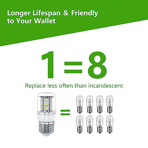 BOGDA 5304511738 LED Light Bulb Refrigerator Replace for PS12364857 AP6278388 4584444 KEI D34L, Refrigerator Freezer Light Bulb(3.5W 85V-265V White Light) Refrigerator Parts & Accessories