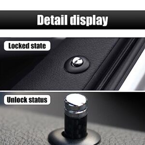 Sodcay Pack-4 Car Door Lock Knobs, Interior Vehicle Door Pull Pins, Carbon Fiber Auto Door Lock Pin Cover, Car Lock Knobs Pin Stick, Universal for Most Cars (Black)