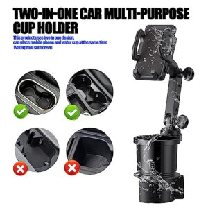 Sodcay Pack-1 Car Cup Holder Phone Mount, 2-in-1 Cup Holder Expander Adapter, 360 Degrees Rotation Cup Holder Cellphone Mount, Multifunctional Cup Holder Cell Phone Holder (Black)